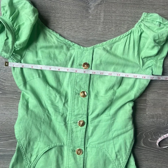 HOUSE OF SUNNY Rustic Cold Shoulder Dress Garden Green - Picture 11 of 13